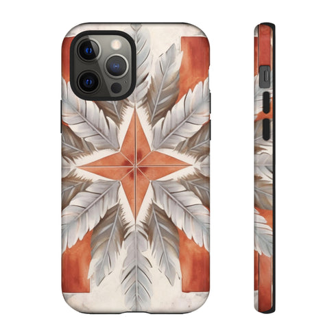 Silver Feather Compass - Impact Resistant Phone Case
